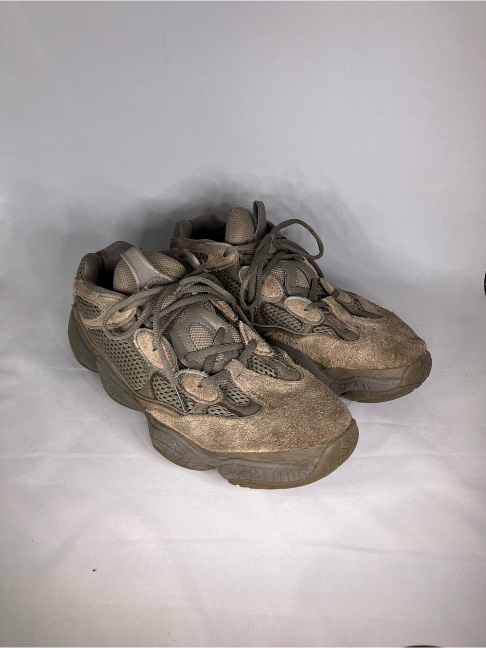 Adidas Yeezy 500 Men Sz 11 Low Top Lace-Up Suede/Mesh Sneaker Brown Clay